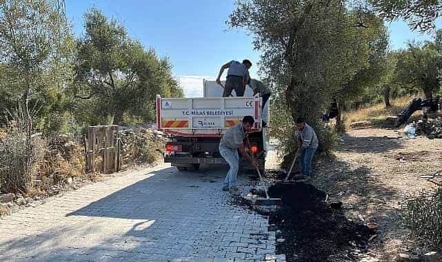 milas belediyesi ilcemiz mahallelerindeki hummali calismalarini surduruyor