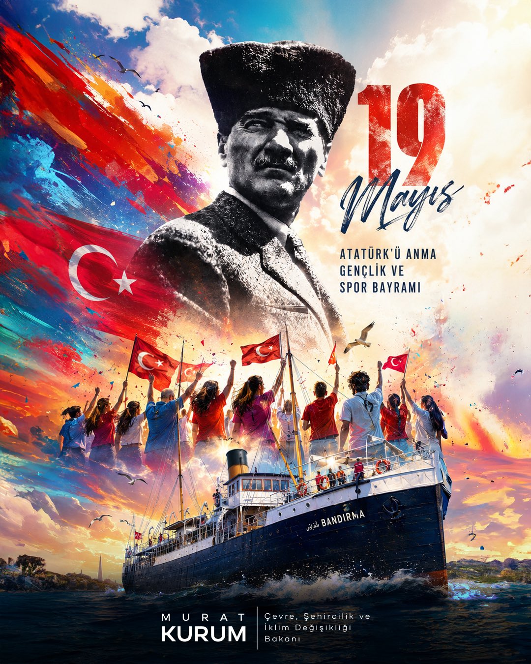 Çevre, Şehircilik Ve İklim Değişikliği Bakanı Murat Kurum’dan 19 Mayıs Atatürk’ü Anma, Gençlik Ve Spor Bayramı Mesajı 1 HIp OXoWoAAYXXf